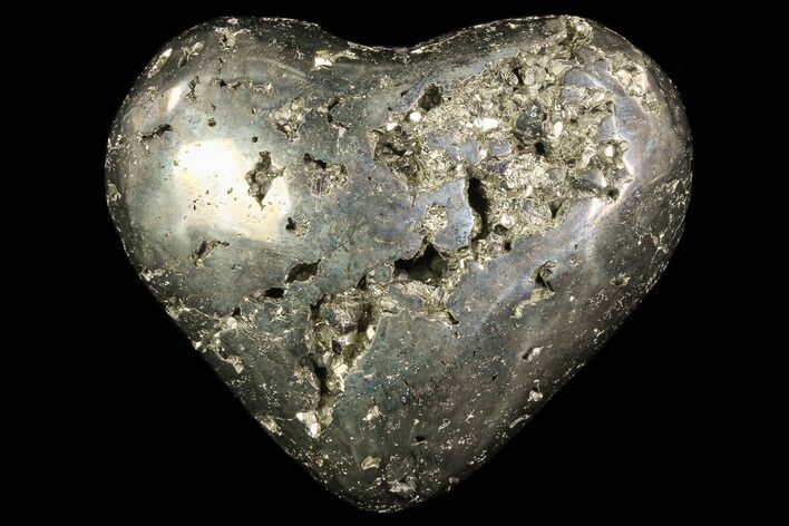 Polished Pyrite Heart - Peru #66489